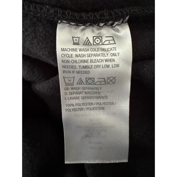 Denim & Co. Regular Fleece Crossover Neck Long Slv Tunic w/ Dolphin Hem Black S - Picture 12 of 13